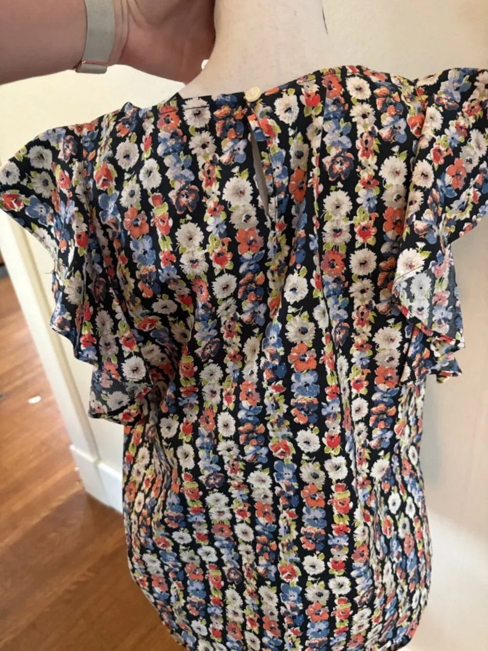 J.Crew Mercantile Floral Flutter Sleeve Blouse Women's Size 6